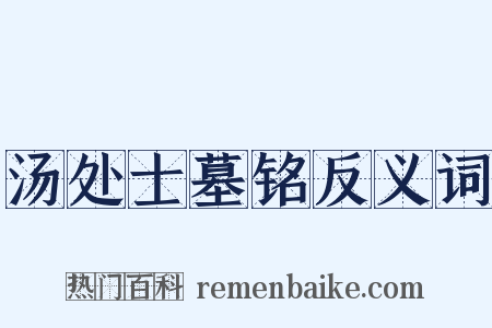 汤处士墓铭反义词是什么意思的图片